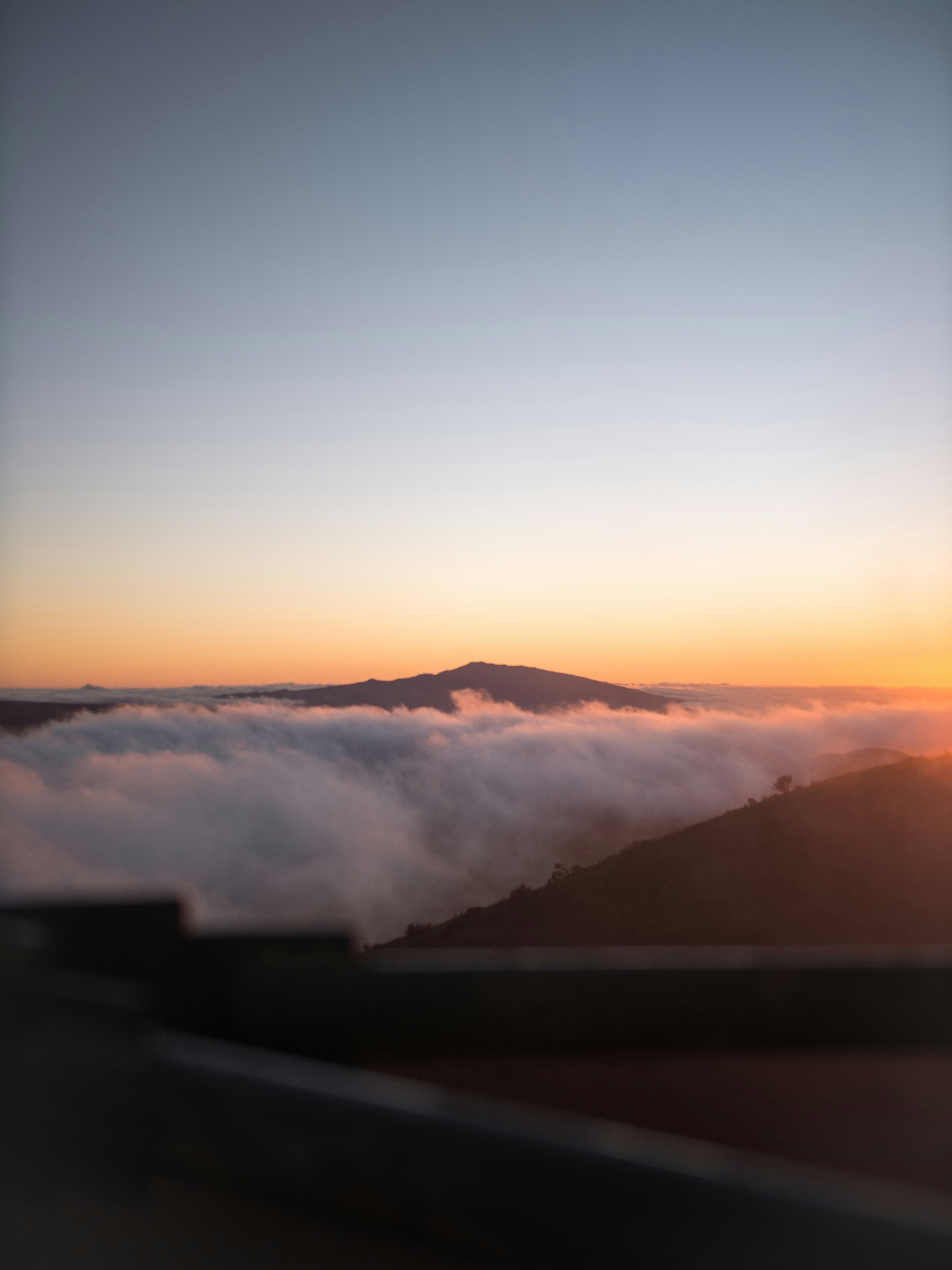 silhouette of mountain during sunset